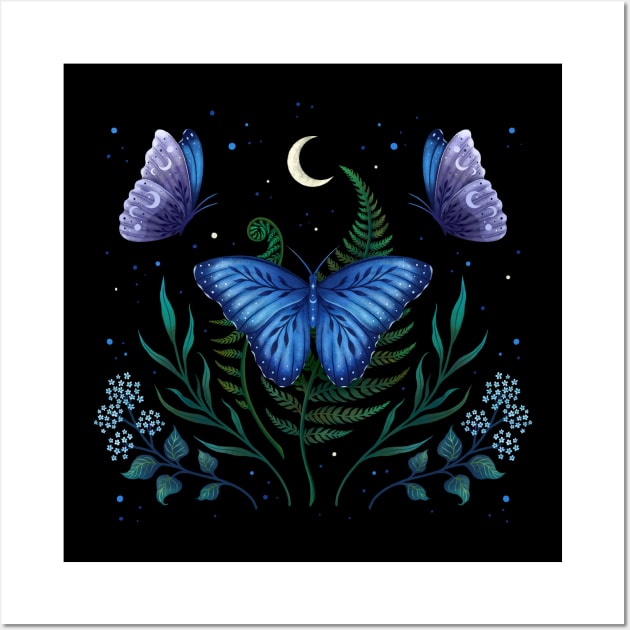 Blue Morpho Butterfly Wall Art by Episodic Drawing